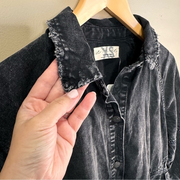 NWT Free People We The Free Hannah Denim Mini Dress Black Oversize Size XS - Picture 10 of 16